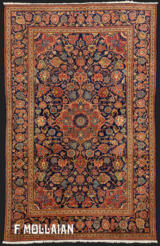 Antique Persian Part Silk Kashan Rug n°:40376870